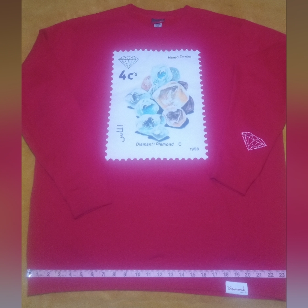 Diamond Supply Co Diamond Pullover Sweatshirt Red XXLarge